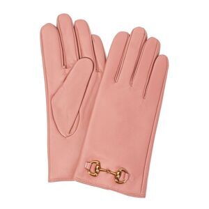 Tiffany & Fred Paris Cashmere-Lined Leather Gloves, Pink